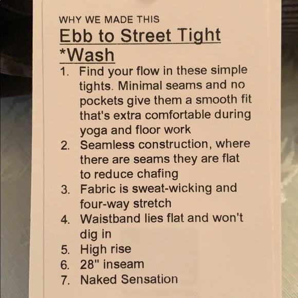 New Lululemon Ebb to Street Tight *Wash - Picture 5 of 5